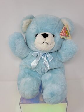 VINTAGE NWT DAKIN Baby 14" Baby Blue Cuddles Rattle Plush Bear